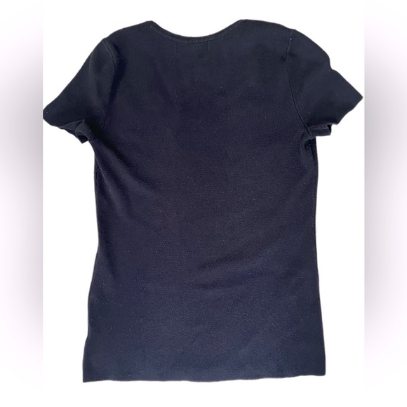 Liz Claiborne Scoopneck Ribbed Shirt, Black, Size Small - Picture 5 of 5